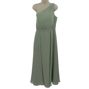 Azazie Dallas A Line One Shoulder Chiffon Dress Green Women SEE MEASUREMENTS